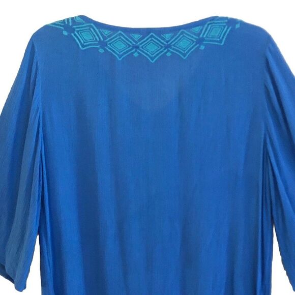 Lilly Pulitzer Bluebell Tunic Top Womens Sz S Palm Beach Embroidered Gauze Boho - Picture 7 of 11